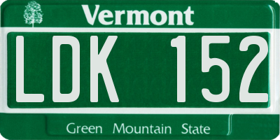 VT license plate LDK152