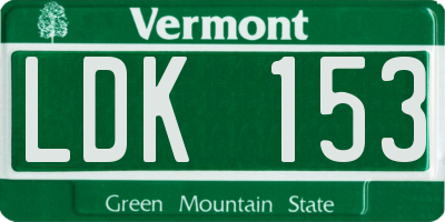 VT license plate LDK153