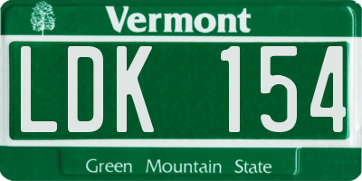 VT license plate LDK154