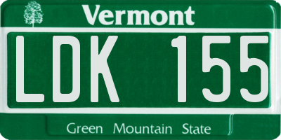 VT license plate LDK155