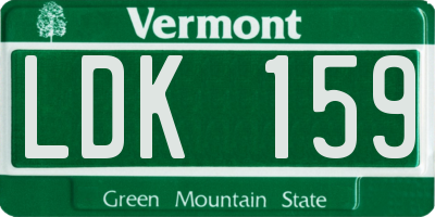 VT license plate LDK159