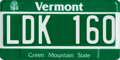 VT license plate LDK160
