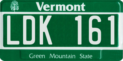 VT license plate LDK161
