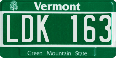 VT license plate LDK163