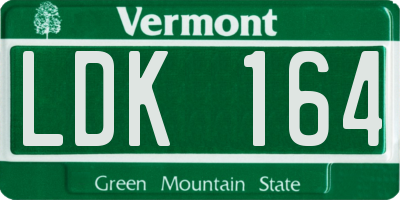 VT license plate LDK164