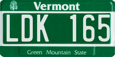 VT license plate LDK165