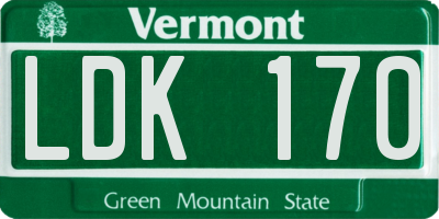 VT license plate LDK170