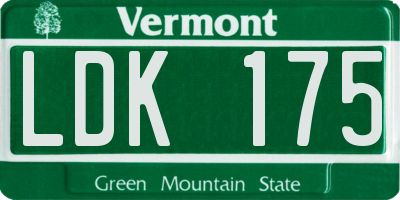 VT license plate LDK175