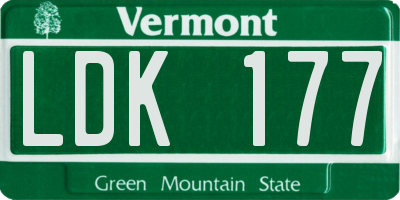 VT license plate LDK177