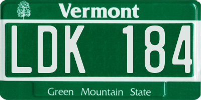 VT license plate LDK184