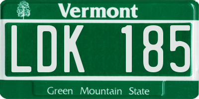 VT license plate LDK185