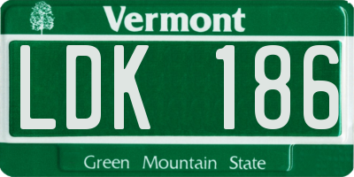 VT license plate LDK186