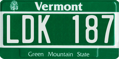 VT license plate LDK187