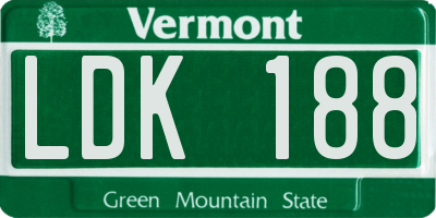 VT license plate LDK188