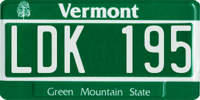 VT license plate LDK195