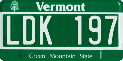 VT license plate LDK197