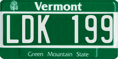 VT license plate LDK199