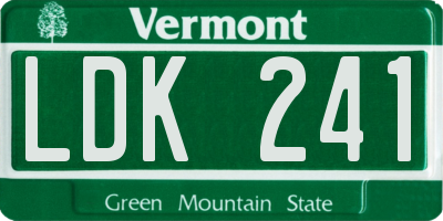 VT license plate LDK241