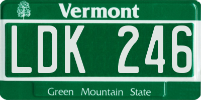VT license plate LDK246