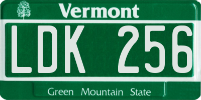 VT license plate LDK256