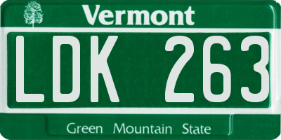 VT license plate LDK263
