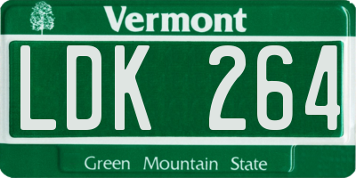 VT license plate LDK264