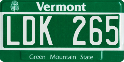 VT license plate LDK265