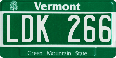 VT license plate LDK266