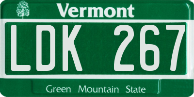 VT license plate LDK267