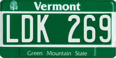 VT license plate LDK269