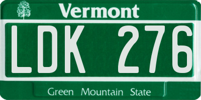 VT license plate LDK276