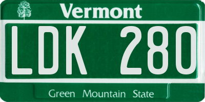 VT license plate LDK280