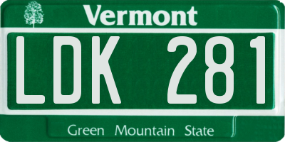 VT license plate LDK281