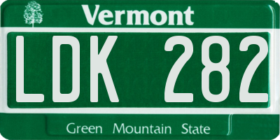 VT license plate LDK282