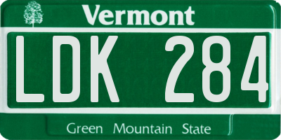 VT license plate LDK284