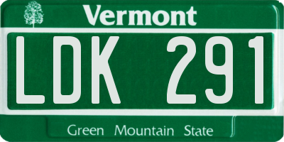 VT license plate LDK291