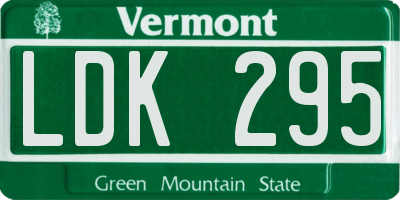 VT license plate LDK295