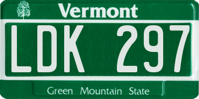 VT license plate LDK297