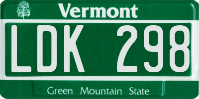 VT license plate LDK298