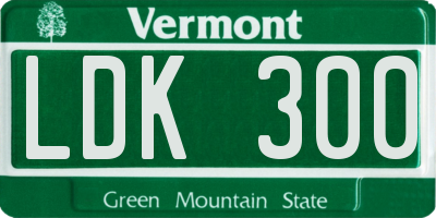 VT license plate LDK300