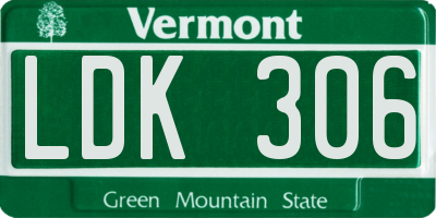 VT license plate LDK306