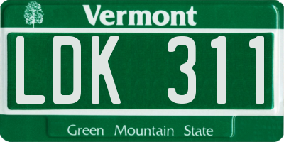 VT license plate LDK311