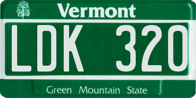 VT license plate LDK320