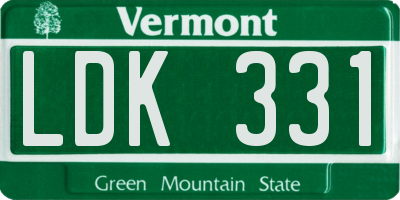 VT license plate LDK331
