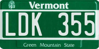 VT license plate LDK355