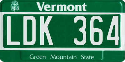 VT license plate LDK364