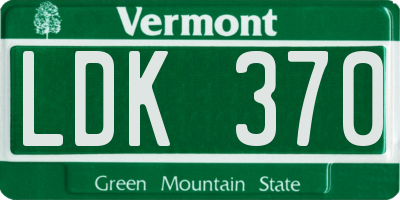 VT license plate LDK370
