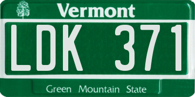 VT license plate LDK371