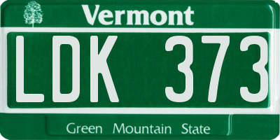 VT license plate LDK373