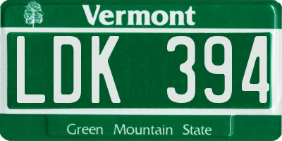 VT license plate LDK394